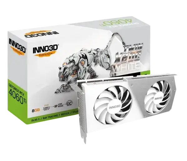 Відеокарта INNO3D GEFORCE RTX 4060 Ti 8GB TWIN X2 OC WHITE (N406T2-08D6X-171153W)