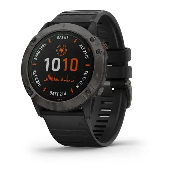 Смарт-годинник Garmin Fenix 6X Pro Solar Titanium Carbon Grey DLC with Black Band (010-02157-21)