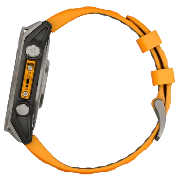 Спортивные часы Garmin Fenix 8 47mm AMOLED Sapphire Titanium w. Spark Orange/Graphite Silicone Band (010-02904-10/11)