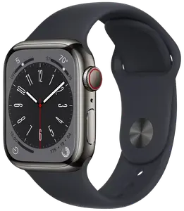 Смарт-годинник Apple Watch 8 41/Graphite Steel/Midnight Sport LTE (MNJJ3)