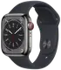Смарт-годинник Apple Watch 8 41/Graphite Steel/Midnight Sport LTE (MNJJ3)
