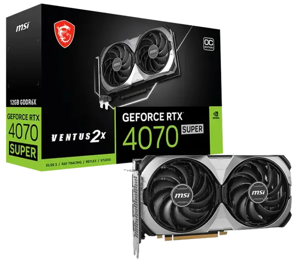 Видеокарта MSI GeForce RTX 4070 SUPER 12G VENTUS 2X OC