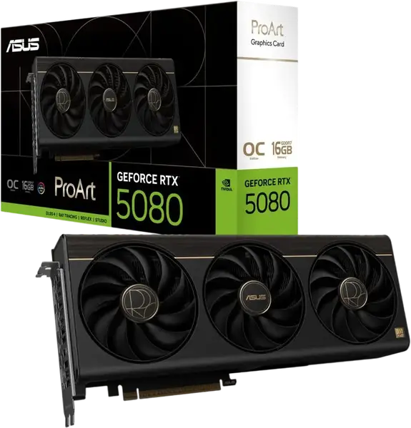 Відеокарта ASUS GeForce RTX 5080 ProArt OC 16GB GDDR7 DLSS4 (PROART-RTX5080-O16G)