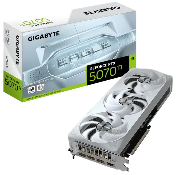 Відеокарта Gigabyte GeForce RTX 5070 Ti Eagle OC Ice 16GB GDDR7 DLSS4 (GV-N507TEAGLEOC ICE-16GD)