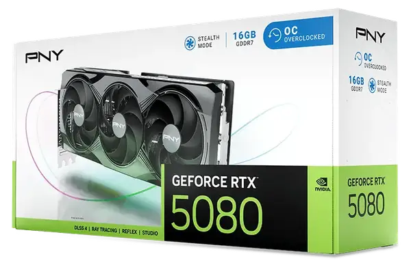 Відеокарта PNY GeForce RTX 5080 OC 16GB GDDR7 DLSS4 (VCG508016TFXPB1-O)