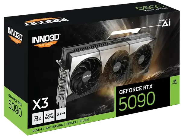 Відеокарта Inno3D GeForce RTX 5090 X3 32GB GDDR7 DLSS4 (N50903-32D7-17593928)
