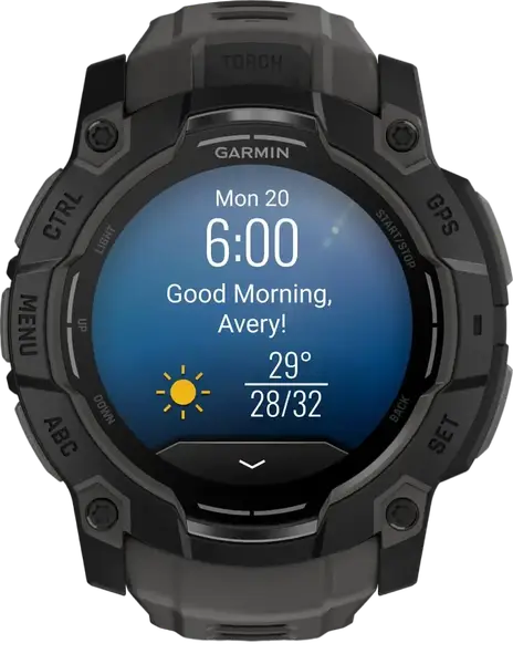 Смарт-годинник Garmin Instinct 3 50mm AMOLED Black with Charcoal Band (010-03020-00)