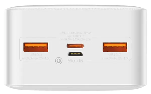Зовнішній аккумулятор (Power Bank) Baseus Bipow Digital Display Powerbank 20W 30000mAh White (PPDML-N02)