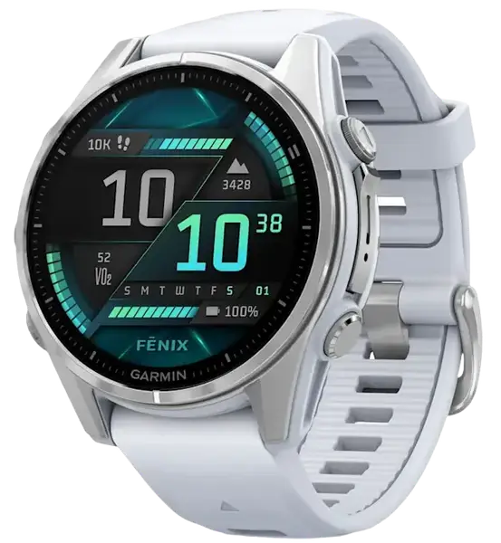 Спортивные часы Garmin Fenix 8 43mm AMOLED Silver with Whitestone Silicone Band (010-02903-00)