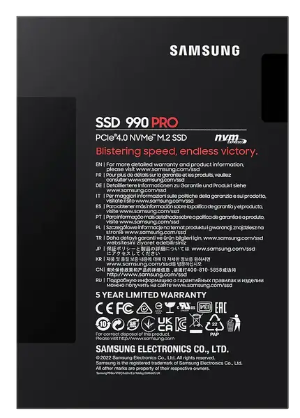 SSD накопичувач Samsung 990 PRO 2 TB (MZ-V9P2T0BW)