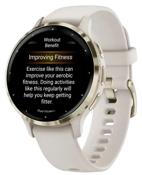 Смарт-годинник Garmin Venu 3S Soft Gold S. Steel Bezel with Ivory Case and S. Band (010-02785-04)