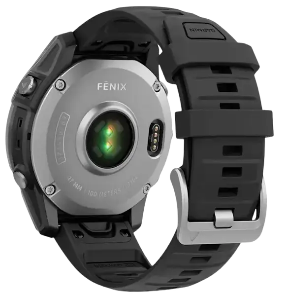 Спортивний годинник Garmin Fenix E 47mm AMOLED Stainless Steel with Black Silicone Band (010-03025-02/00)