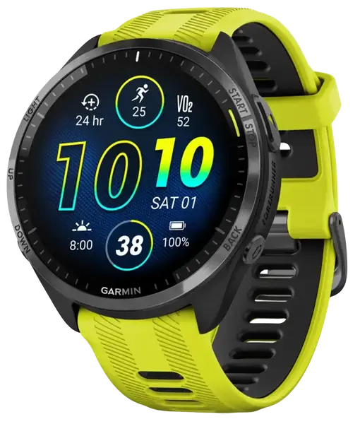 Спортивные часы Garmin Forerunner 965 Carbon Gray Titanium Bezel w. Black Case and Amp Yell/Black S. Band (010-02809-02/12)