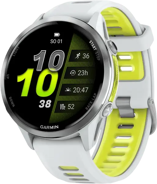 Смарт-годинник Garmin Forerunner 970 Titanium w. Whitestone Case and Whitestone/T. Amp Yellow Band (010-02969-01/11)