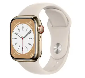 Смарт-годинник Apple Watch 8 41/Gold Steel/Starlight Sport LTE (MNJC3)
