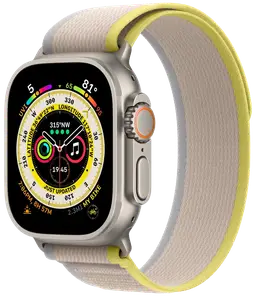 Смарт-годинник Apple Watch Ultra Titanium/Yellow Beige Trail Loop S/M LTE (MNHK3)