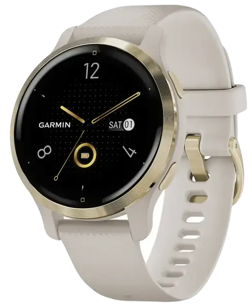 Смарт-годинник Garmin Venu 2S Light Gold Stainless Steel Bezel with Light Sand Case and Silicone Band (010-02429-01/11)