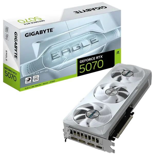 Відеокарта Gigabyte GeForce RTX 5070 Eagle OC Ice 12 ГБ GDDR7 DLSS4 (GV-N5070EAGLEOC ICE-12GD)