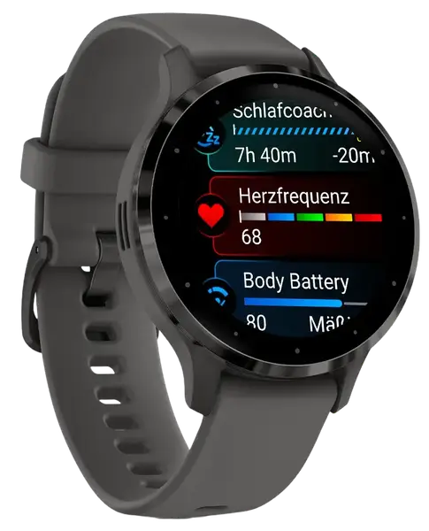 Смарт-часы Garmin Venu 3S Slate S. Steel Bezel w. Pebble Gray Case and S. Band (010-02785-00)