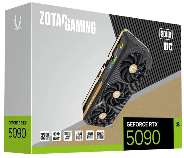 Відеокарта Zotac GeForce RTX 5090 Solid OC 32GB GDDR7 DLSS4 (ZT-B50900J-10P)