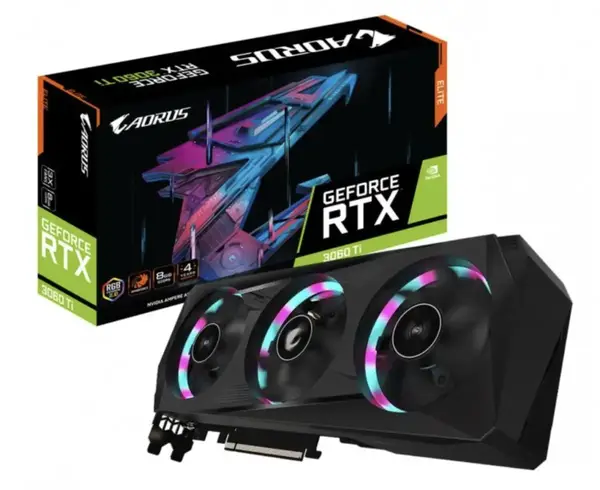 Відеокарта GIGABYTE AORUS GeForce RTX 3060 Ti ELITE 8G rev. 2.0 (GV-N306TAORUS E-8GD rev. 2.0)