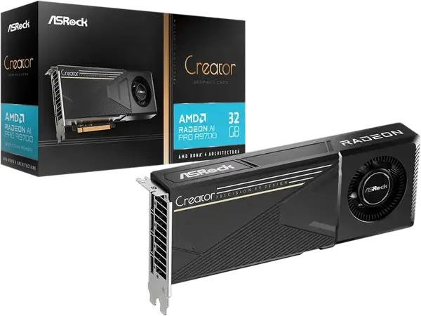 Відеокарта ASRock Radeon AI PRO R9700 Creator 32GB GDDR6 (R9700 CT 32G)