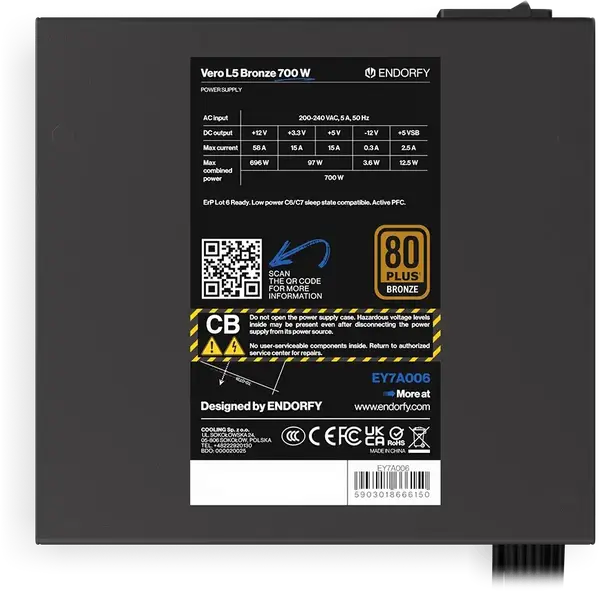 Блок живлення ENDORFY Vero L5 700W 80 Plus Bronze (EY7A006)