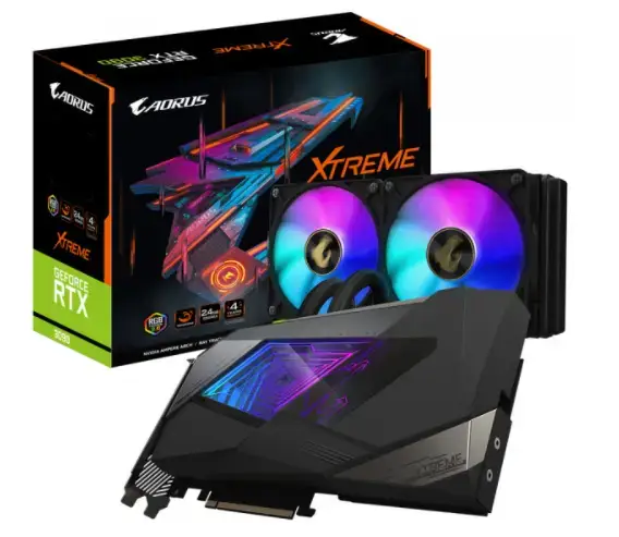 Відеокарта GIGABYTE AORUS GeForce RTX 3090 XTREME WATERFORCE 24G (GV-N3090AORUSX W-24GD)
