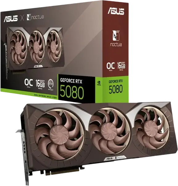 Відеокарта ASUS GeForce RTX 5080 Noctua OC 16GB GDDR7 DLSS4 (RTX5080-O16G-NOCTUA)