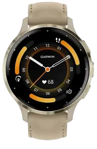 Смарт-годинник Garmin Venu 3S Soft Gold S. Steel Bezel w. French Gray Case and Leather Band (010-02785-55)