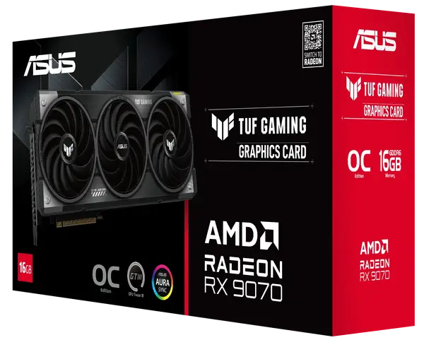 Відеокарта ASUS Radeon RX 9070 TUF Gaming OC 16GB GDDR6 (TUF-RX9070-O16G-GAMING)
