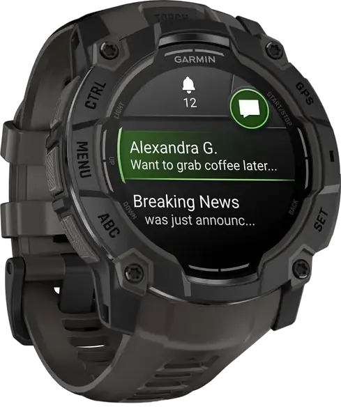 Смарт-годинник Garmin Instinct 3 50mm AMOLED Black with Charcoal Band (010-03020-00)