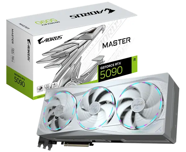 Відеокарта Gigabyte GeForce RTX 5090 AORUS Master Ice 32GB GDDR7 DLSS4 (GV-N5090AORUSM ICE-32GD)