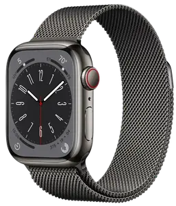 Смарт-годинник Apple Watch 8 41/Graphite Steel/Graphite Milanese Loop LTE (MNJM3)