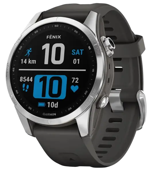 Смарт-годинник Garmin Fenix 7S Silver with Graphite Band (010-02539-00/01)