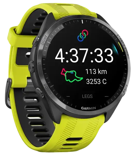 Спортивные часы Garmin Forerunner 965 Carbon Gray Titanium Bezel w. Black Case and Amp Yell/Black S. Band (010-02809-02/12)