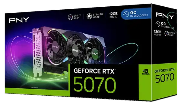 Відеокарта PNY GeForce RTX 5070 OC 12GB GDDR7 DLSS4 (VCG507012TFXPB1-O)