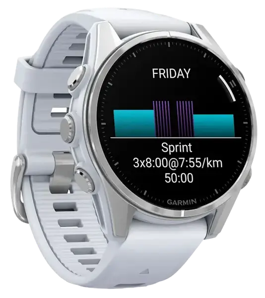 Спортивные часы Garmin Fenix 8 43mm AMOLED Silver with Whitestone Silicone Band (010-02903-00)