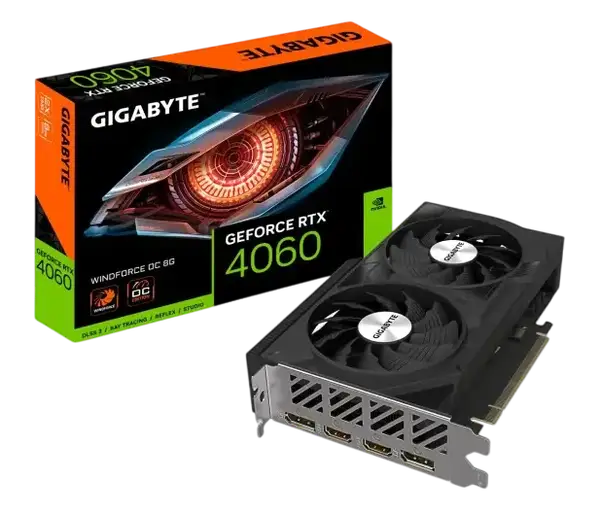 Видеокарта Gigabyte GeForce RTX 4060 Windforce OC 8 ГБ GDDR6 (GV-N4060WF2OC-8GD)