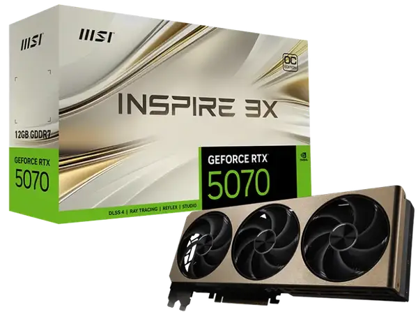Відеокарта MSI GeForce RTX 5070 12G INSPIRE 3X OC