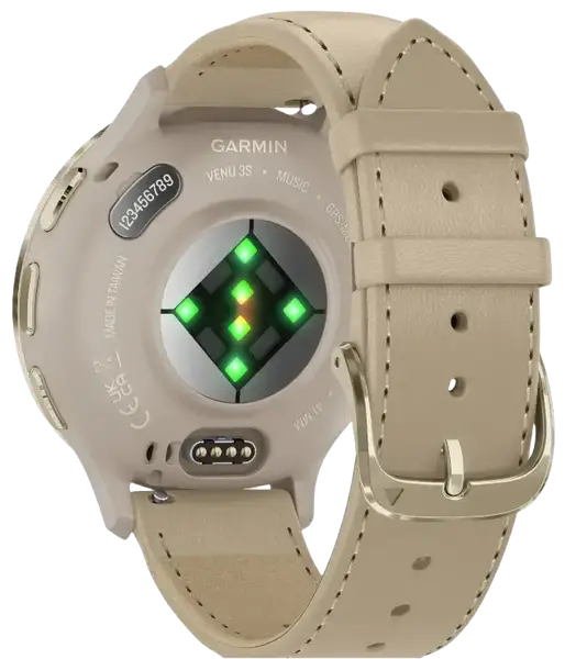 Смарт-годинник Garmin Venu 3S Soft Gold S. Steel Bezel w. French Gray Case and Leather Band (010-02785-55)