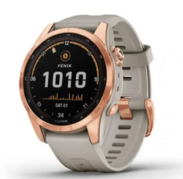 Смарт-годинник Garmin Fenix 7S Solar Rose Gold with Light Sand Band (010-02539-10/11)
