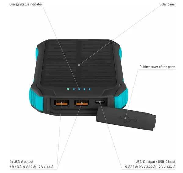 Зовнішній акумулятор (Power Bank) з ліхтарем LAMAX Journey 12000 mAh (LMXJOUR12220200997)