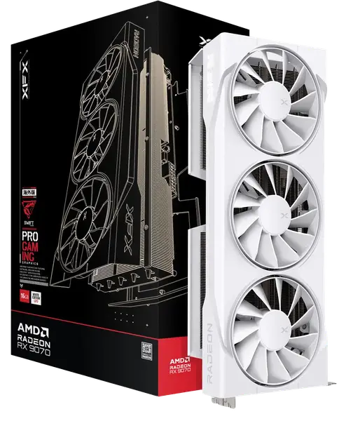 Відеокарта XFX Radeon RX 9070 Swift Gaming OC White 16GB GDDR6 (RX-97SWFB3W9)