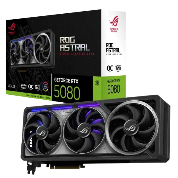 Відеокарта ASUS GeForce RTX 5080 ROG Astral OC 16GB GDDR7 DLSS4 (ROG-ASTRAL-RTX5080-O16G-GAMING)