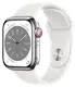 Смарт-годинник Apple Watch 8 41/Silver Steel/White Sport LTE (MNJ53)