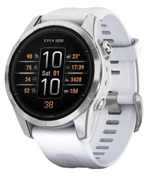 Смарт-часы Garmin Epix Pro Gen 2 42mm Silver w. Whitestone Band (010-02802-00/01)