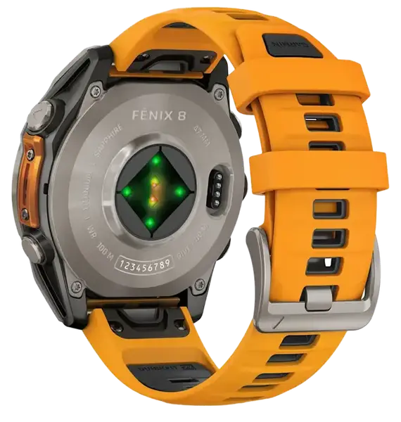 Спортивний годинник Garmin Fenix 8 51mm AMOLED Sapphire Titanium w. Spark Orange/Graphite Silicone Band (010-02905-10/11)