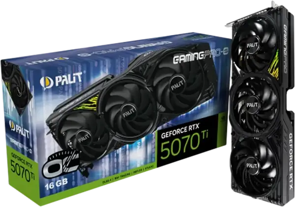 Відеокарта Palit GeForce RTX 5070 Ti GamingPro-S OC 16GB GDDR7 (NE7507TS19T2-GB2031U)