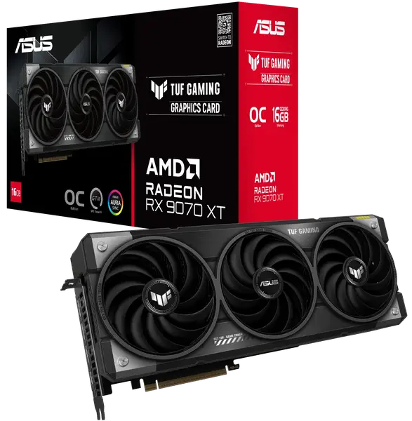 Відеокарта ASUS Radeon RX 9070 XT TUF Gaming OC 16GB GDDR6 (TUF-RX9070XT-O16G-GAMING)